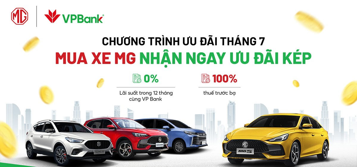 Ưu đãi kép MG VPBank tháng 7 tại Kiên Giang: 0% lãi suất, 100% trước bạ